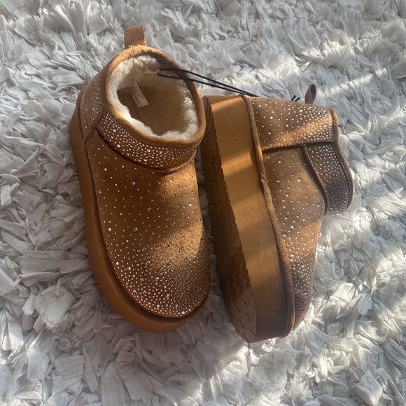 New Madden Girl Platform rhinestone tan boots booties 6.5 - Picture 2 of 11